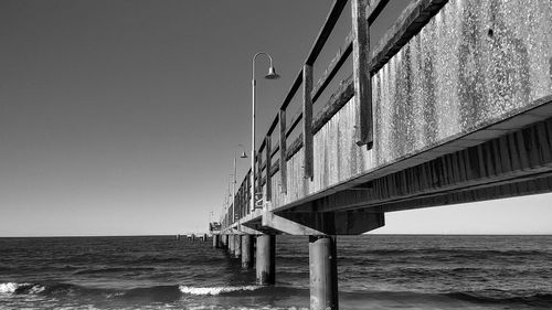 View of calm sea against clear sky