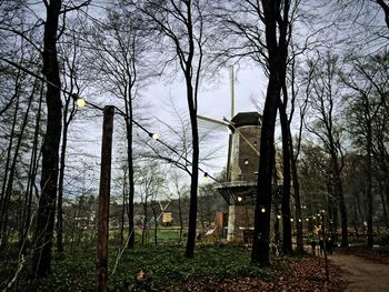 Built structure with trees in foreground