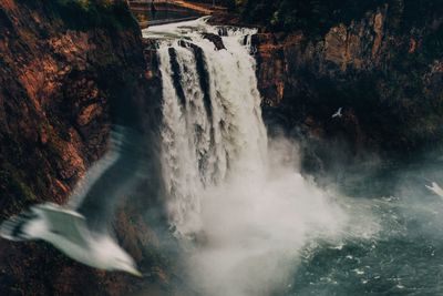 Scenic view of waterfall