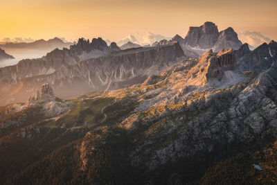 Incredible landscape with the beauty of dolomite mountains, italy.