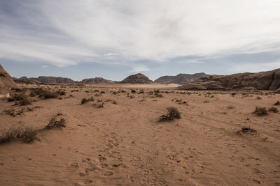 Scenic view of desert against sky