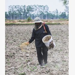 Man working on field