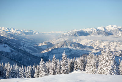 Winter panorama landscape. austrian alps
