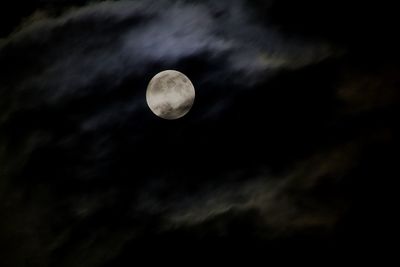 Low angle view of moon in sky