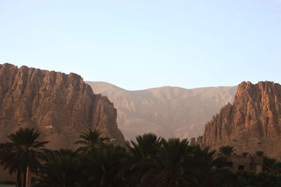 Scenic view of mountains against clear sky