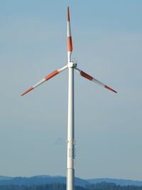 Low angle view of pole against clear sky