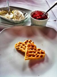 Close-up of served food