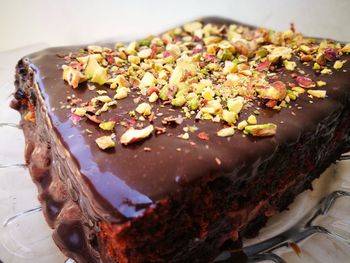 Close-up of cake in plate