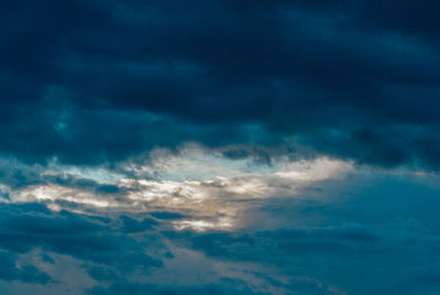 Low angle view of storm clouds in sky