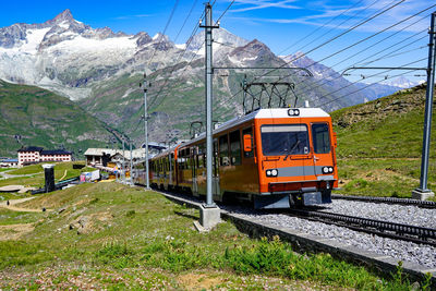 Gornergrat tourist train, zermatt, switzerland.