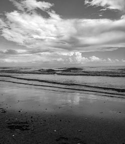 Scenic view of beach against sky