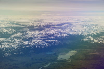 Aerial view of landscape against sky