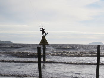 View of sea against cloudy sky