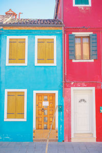 Closed door of building