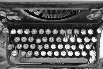 Close-up of old typewriter