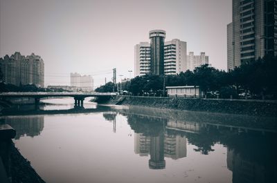 View of river with buildings in background