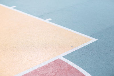 High angle view of basketball court