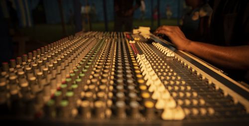 Close-up of amplifier