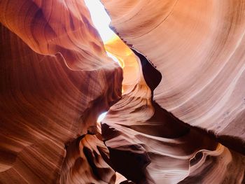 Low angle view of rock formations