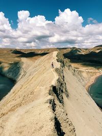 Mountain ridge against sky