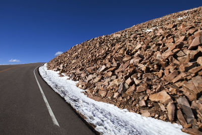 Road against clear sky