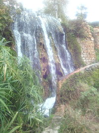 Scenic view of waterfall