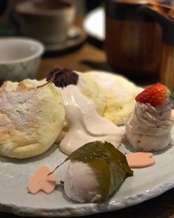Close-up of ice cream in plate