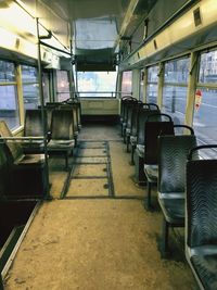 Empty seats in train