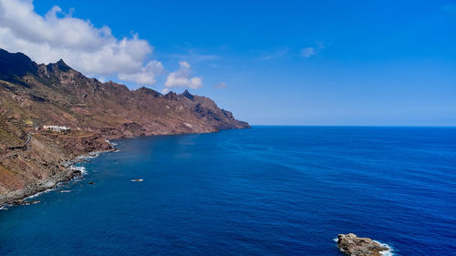 Roques de las bodegas tenerife spain drone photo