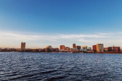 River by city against sky