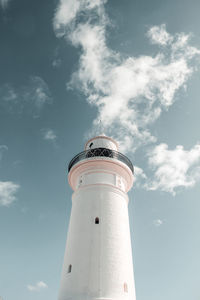 Low angle view of lighthouse against sky