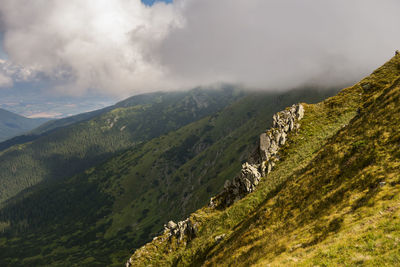 Scenic view of mountains against sky