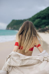 Blondy girl at the beach