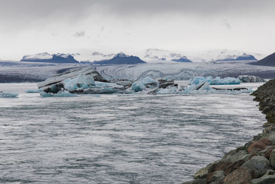 Global warming causes rapid melting of glaciers. image taken in iceland 