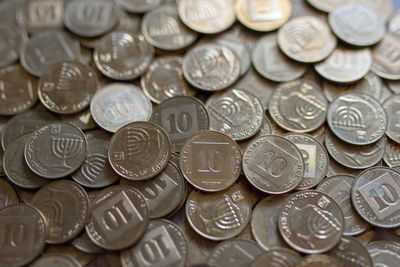 Full frame shot of coins