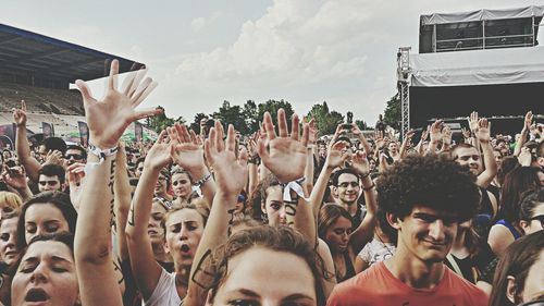 Group of people at music concert