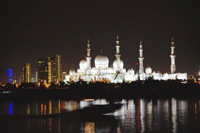 Illuminated city at night