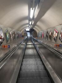 Low angle view of escalator