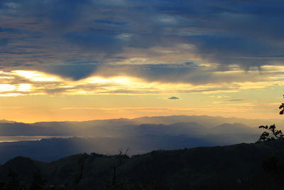 Scenic view of dramatic sky during sunset