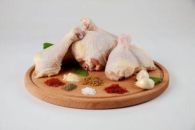 Close-up of food in plate on table