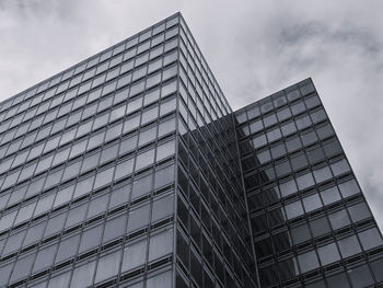 Low angle view of modern building against sky