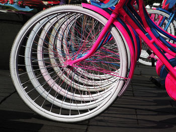 Close-up of bicycle wheel