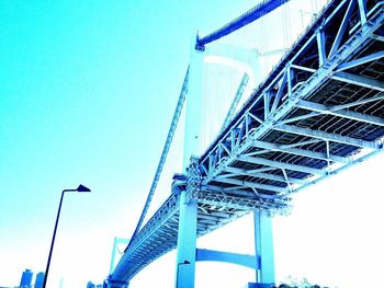 Low angle view of suspension bridge