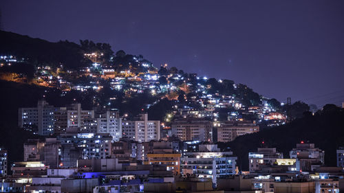 Long exposure urban night photography with buildings and lights of a brazilian city