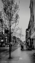 Road passing through city