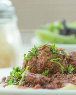 Close-up of food in plate