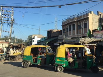 Cars parked on road