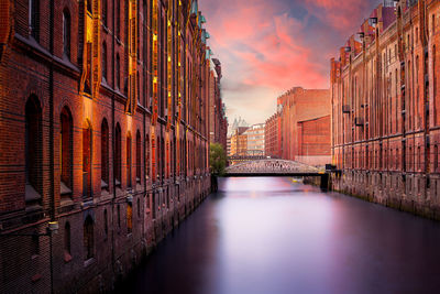 Hamburg, germany hafencity an old harbor and warehouse district on a rainy day