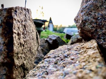 Close-up of stone wall