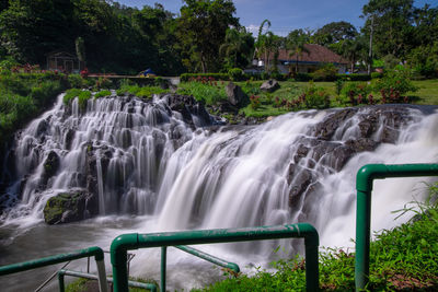 Scenic view of waterfall